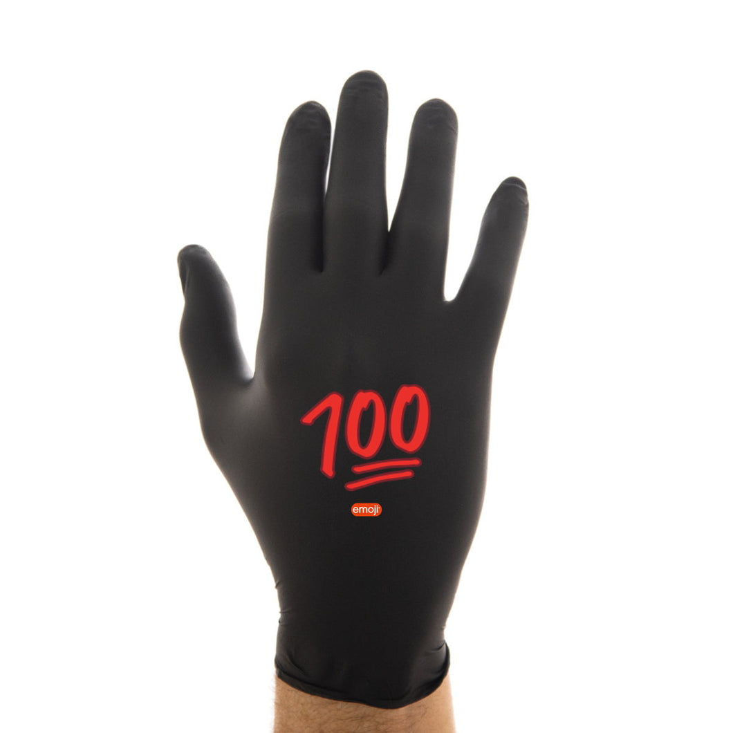 100 emoji® Black Nitrile Gloves