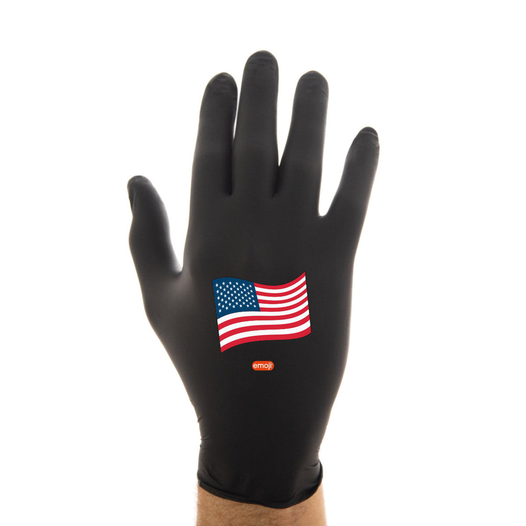 American Flag emoji® Black Nitrile Gloves