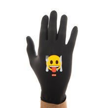 Load image into Gallery viewer, Eating emoji® Black Nitrile Gloves
