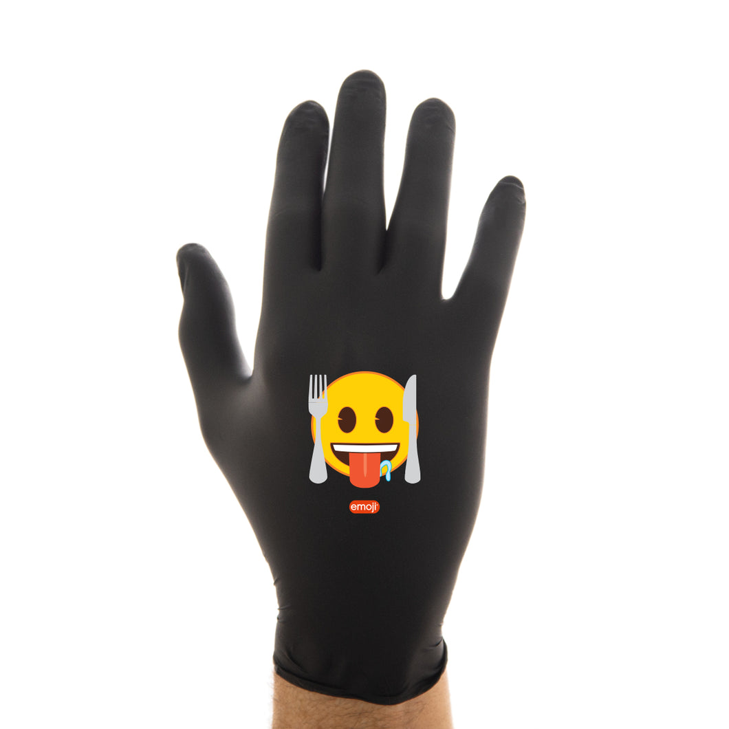 Eating emoji® Black Nitrile Gloves