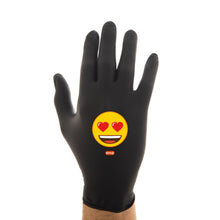 Load image into Gallery viewer, Heart Eyes emoji® Black Nitrile Gloves
