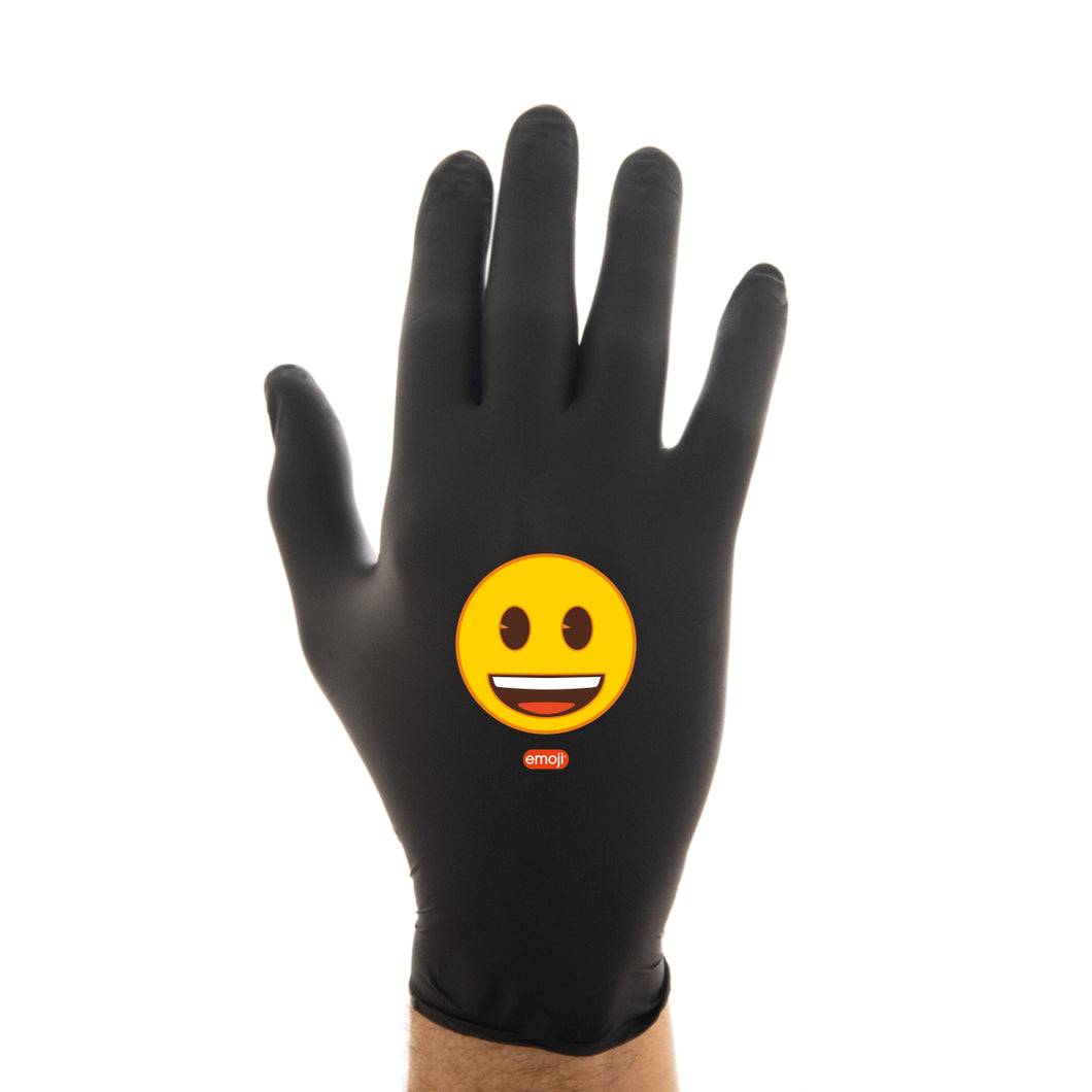 Smiley Face emoji® Black Nitrile Gloves